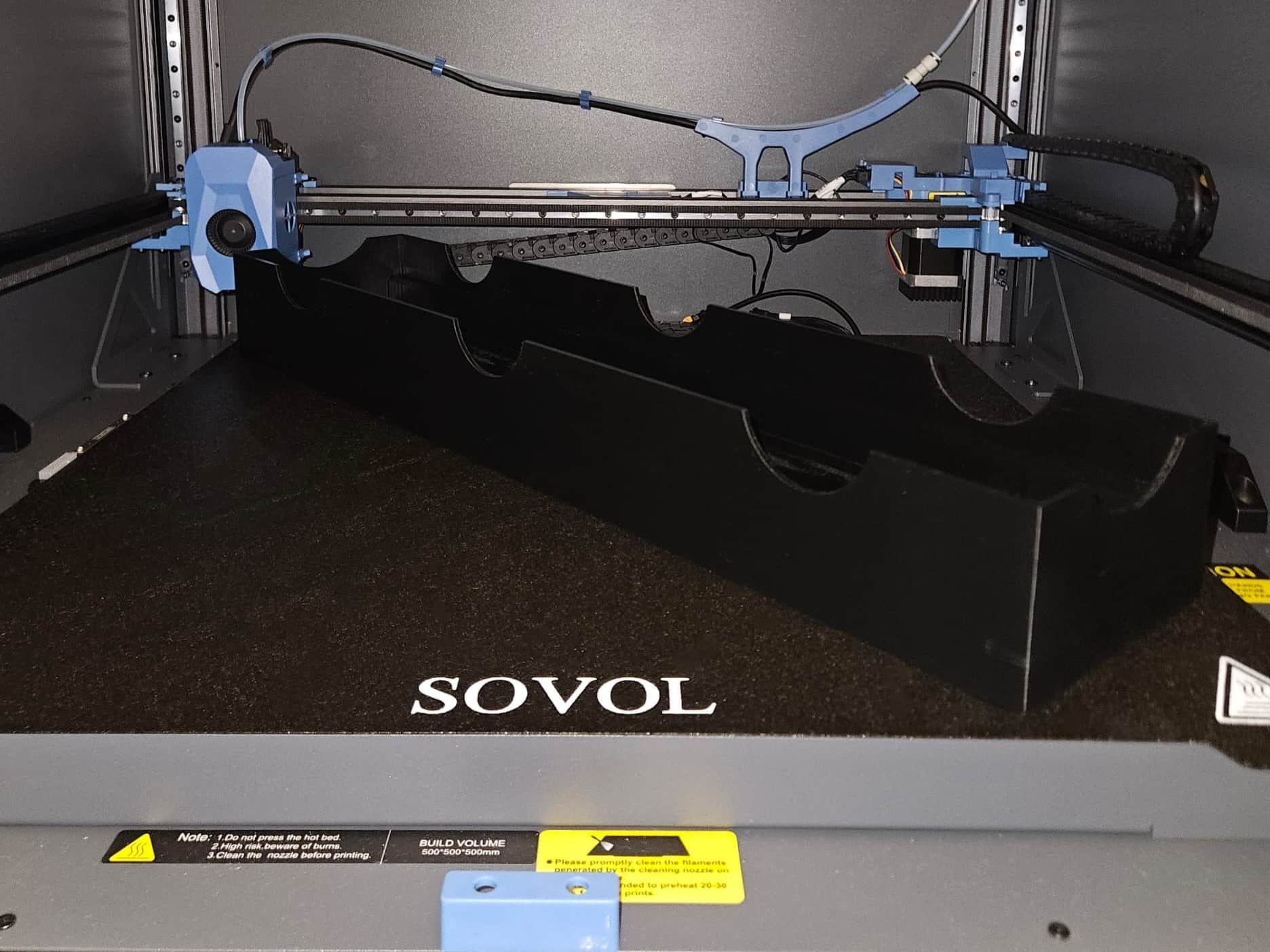Large-format 3D printer with a 500 × 500 × 500 mm build volume printing a big part